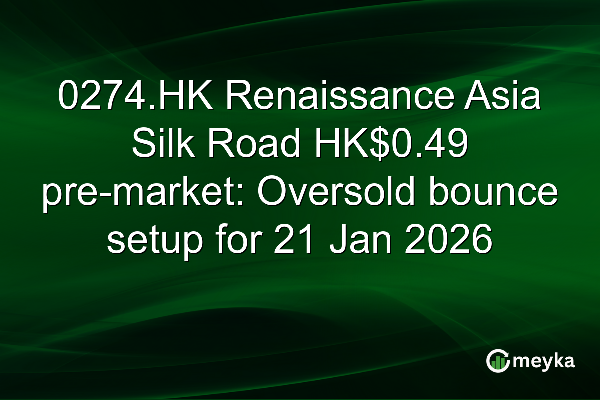 0274.HK Renaissance Asia Silk Road HK$0.49 pre-market: Oversold bounce setup for 21 Jan 2026