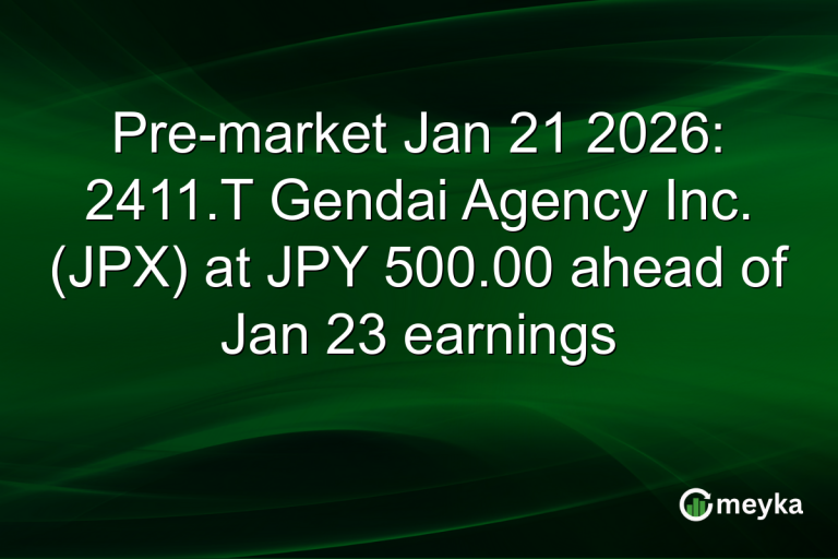 Pre-market Jan 21 2026: 2411.T Gendai Agency Inc. (JPX) at JPY 500.00 ahead of Jan 23 earnings