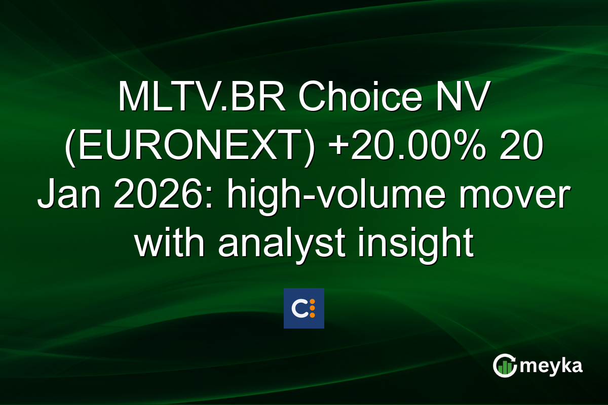 MLTV.BR Choice NV (EURONEXT) +20.00% 20 Jan 2026: high-volume mover with analyst insight