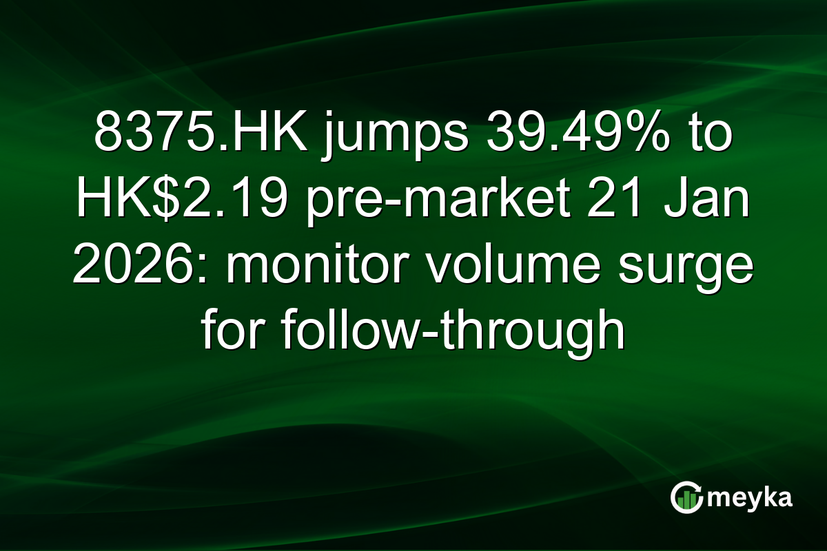 8375.HK jumps 39.49% to HK$2.19 pre-market 21 Jan 2026: monitor volume surge for follow-through