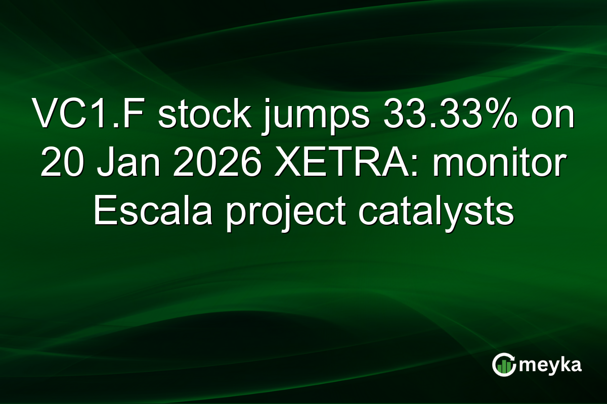 VC1.F stock jumps 33.33% on 20 Jan 2026 XETRA: monitor Escala project catalysts