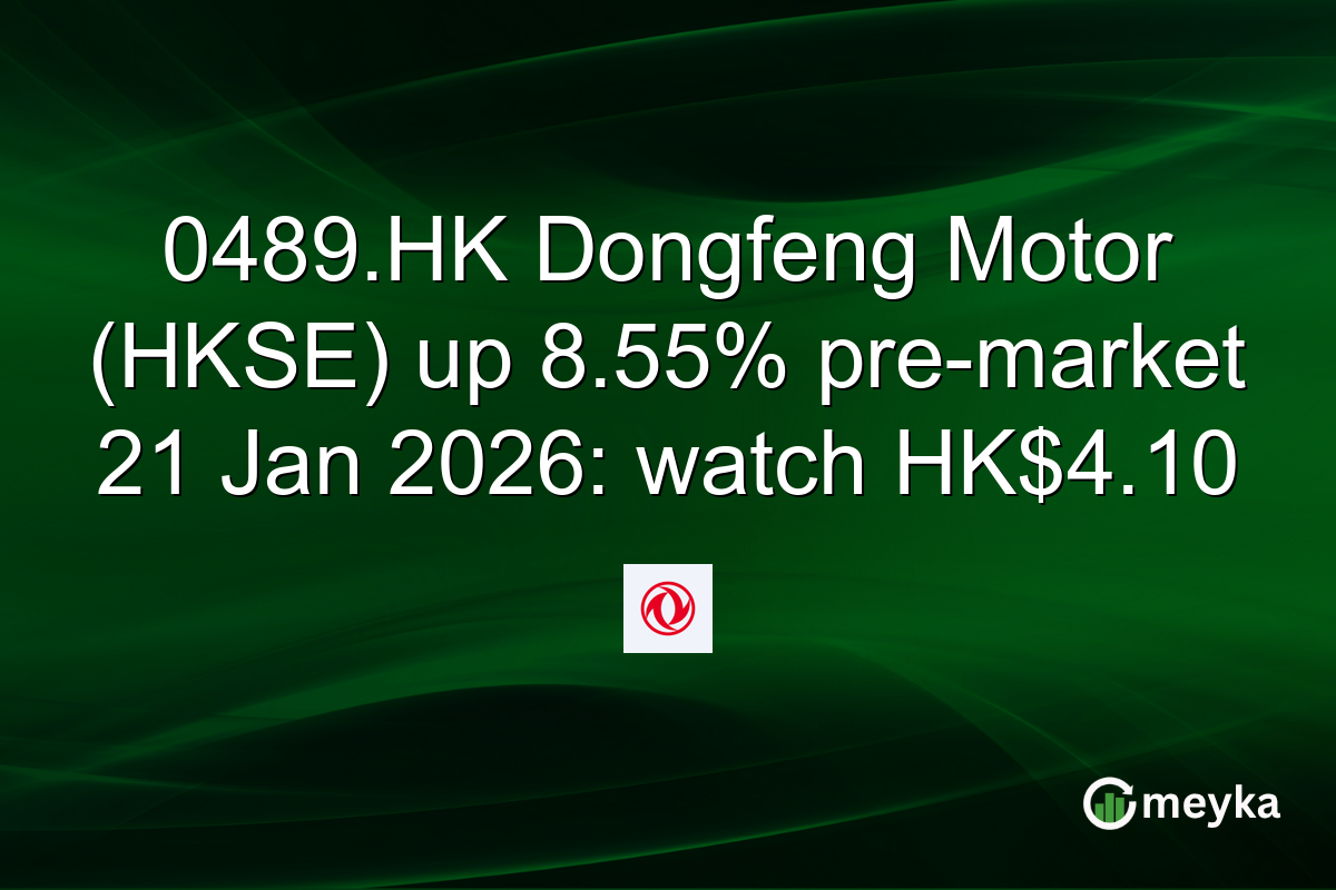 0489.HK Dongfeng Motor (HKSE) up 8.55% pre-market 21 Jan 2026: watch HK$4.10