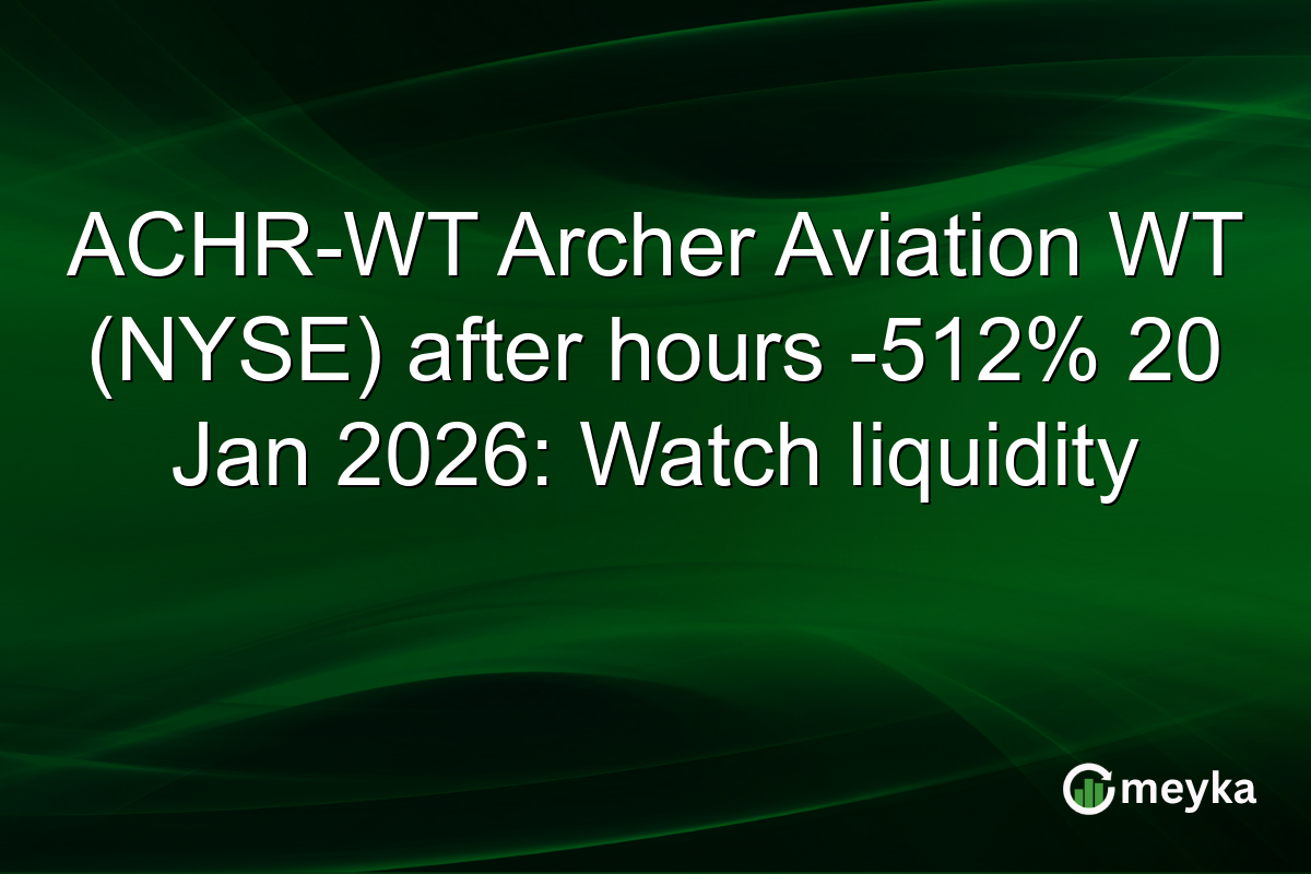ACHR-WT Archer Aviation WT (NYSE) after hours -512% 20 Jan 2026: Watch liquidity