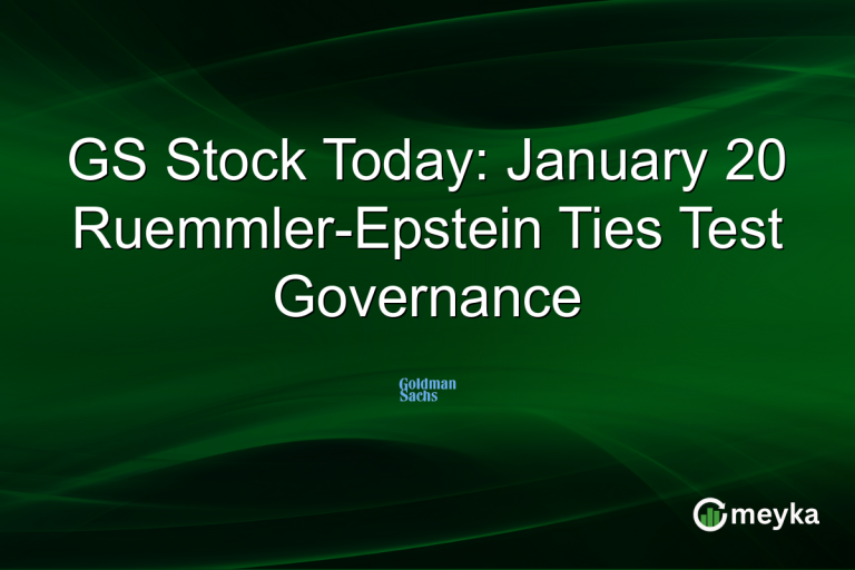 GS Stock Today: January 20 Ruemmler-Epstein Ties Test Governance