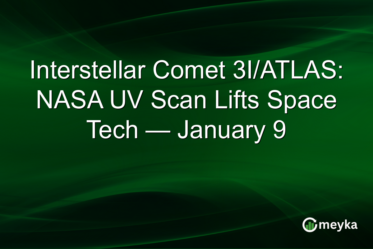 Interstellar Comet 3I/ATLAS: NASA UV Scan Lifts Space Tech — January 9