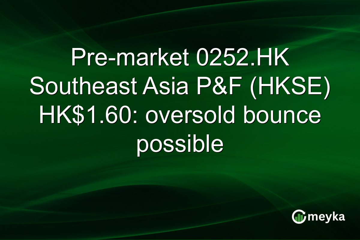 Pre-market 0252.HK Southeast Asia P&F (HKSE) HK$1.60: oversold bounce possible