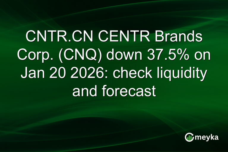 CNTR.CN CENTR Brands Corp. (CNQ) down 37.5% on Jan 20 2026: check liquidity and forecast