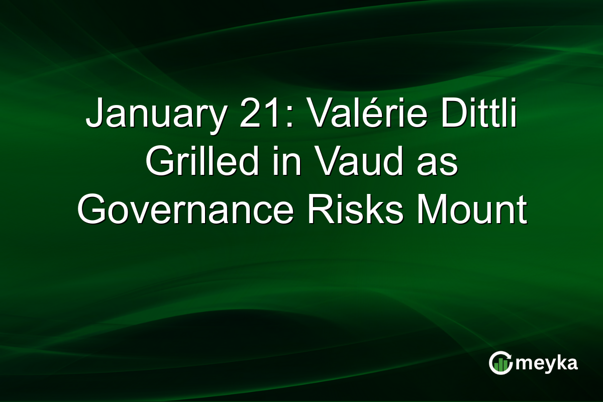 January 21: Valérie Dittli Grilled in Vaud as Governance Risks Mount