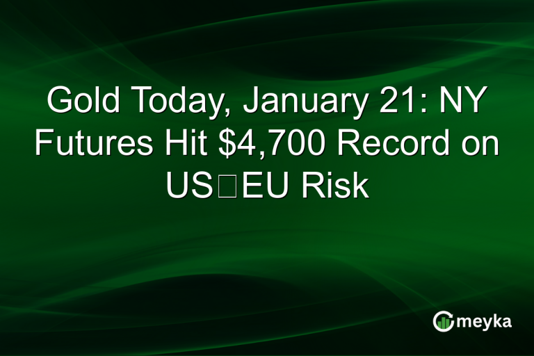 Gold Today, January 21: NY Futures Hit $4,700 Record on US‑EU Risk