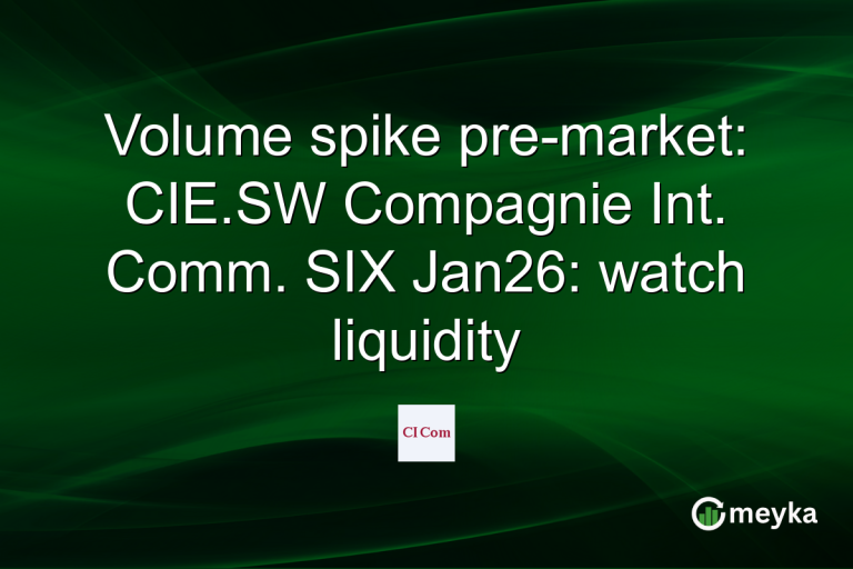 Volume spike pre-market: CIE.SW Compagnie Int. Comm. SIX Jan26: watch liquidity