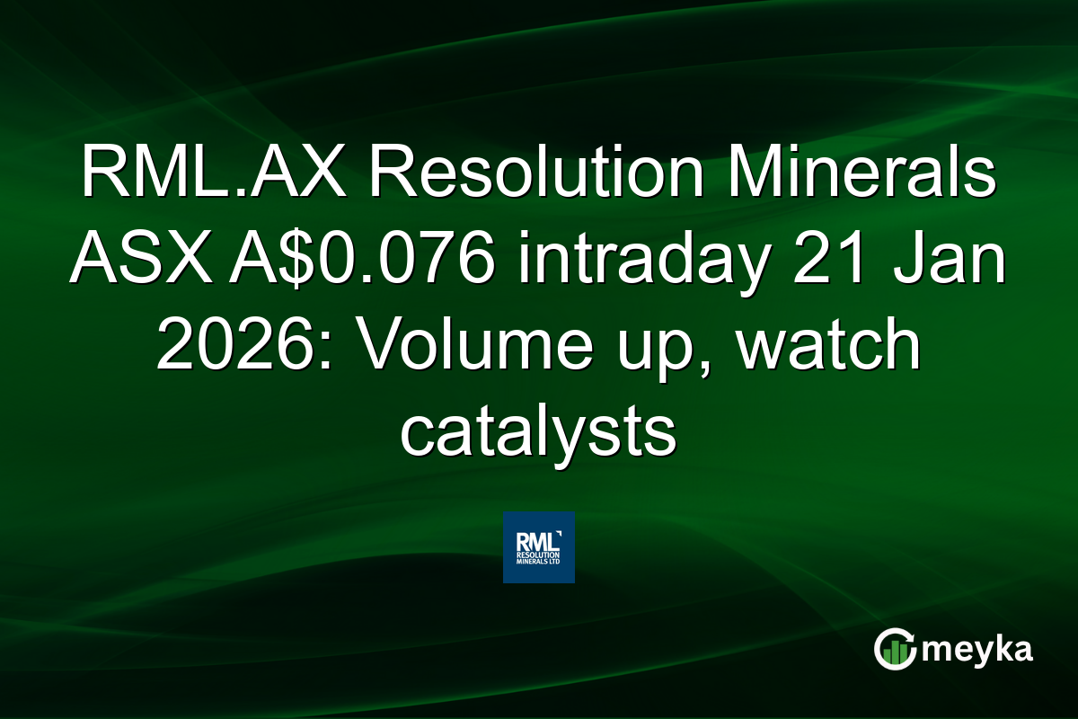 RML.AX Resolution Minerals ASX A$0.076 intraday 21 Jan 2026: Volume up, watch catalysts