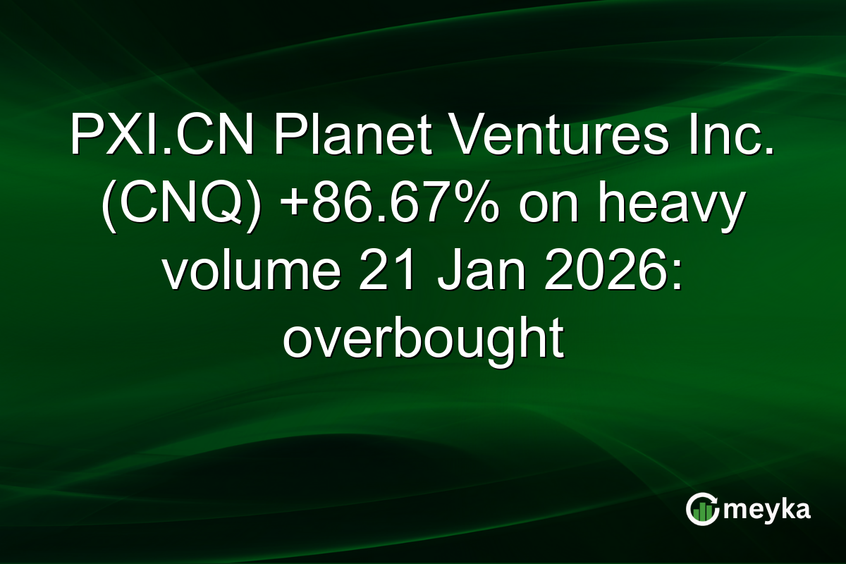 PXI.CN Planet Ventures Inc. (CNQ) +86.67% on heavy volume 21 Jan 2026: overbought