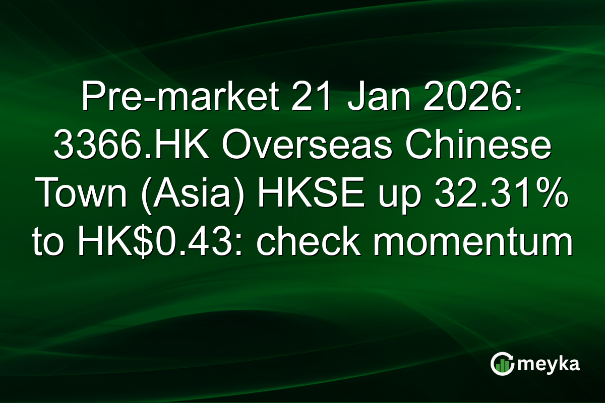 Pre-market 21 Jan 2026: 3366.HK Overseas Chinese Town (Asia) HKSE up 32.31% to HK$0.43: check momentum
