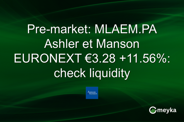 Pre-market: MLAEM.PA Ashler et Manson EURONEXT €3.28 +11.56%: check liquidity