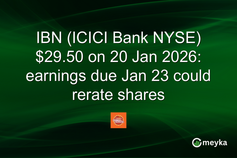 IBN (ICICI Bank NYSE) $29.50 on 20 Jan 2026: earnings due Jan 23 could rerate shares