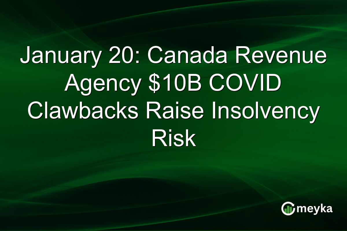 January 20: Canada Revenue Agency $10B COVID Clawbacks Raise Insolvency Risk