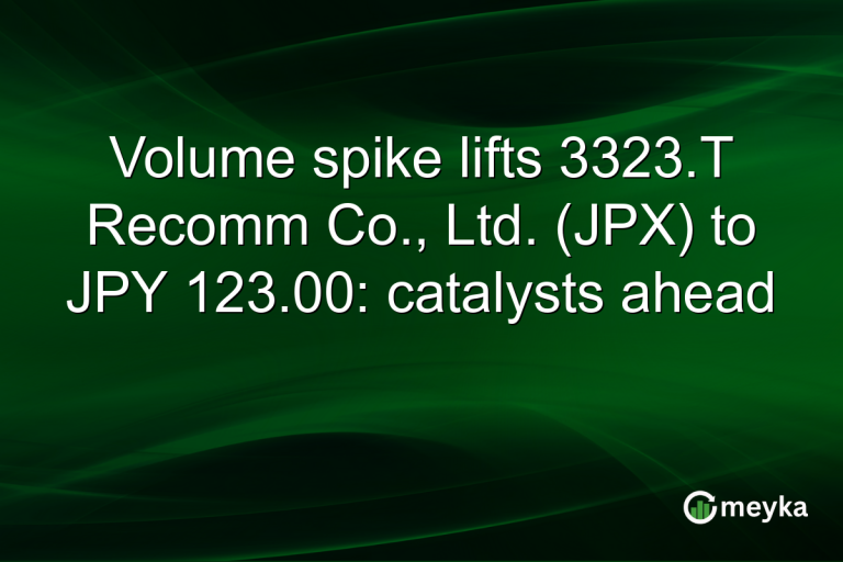 Volume spike lifts 3323.T Recomm Co., Ltd. (JPX) to JPY 123.00: catalysts ahead