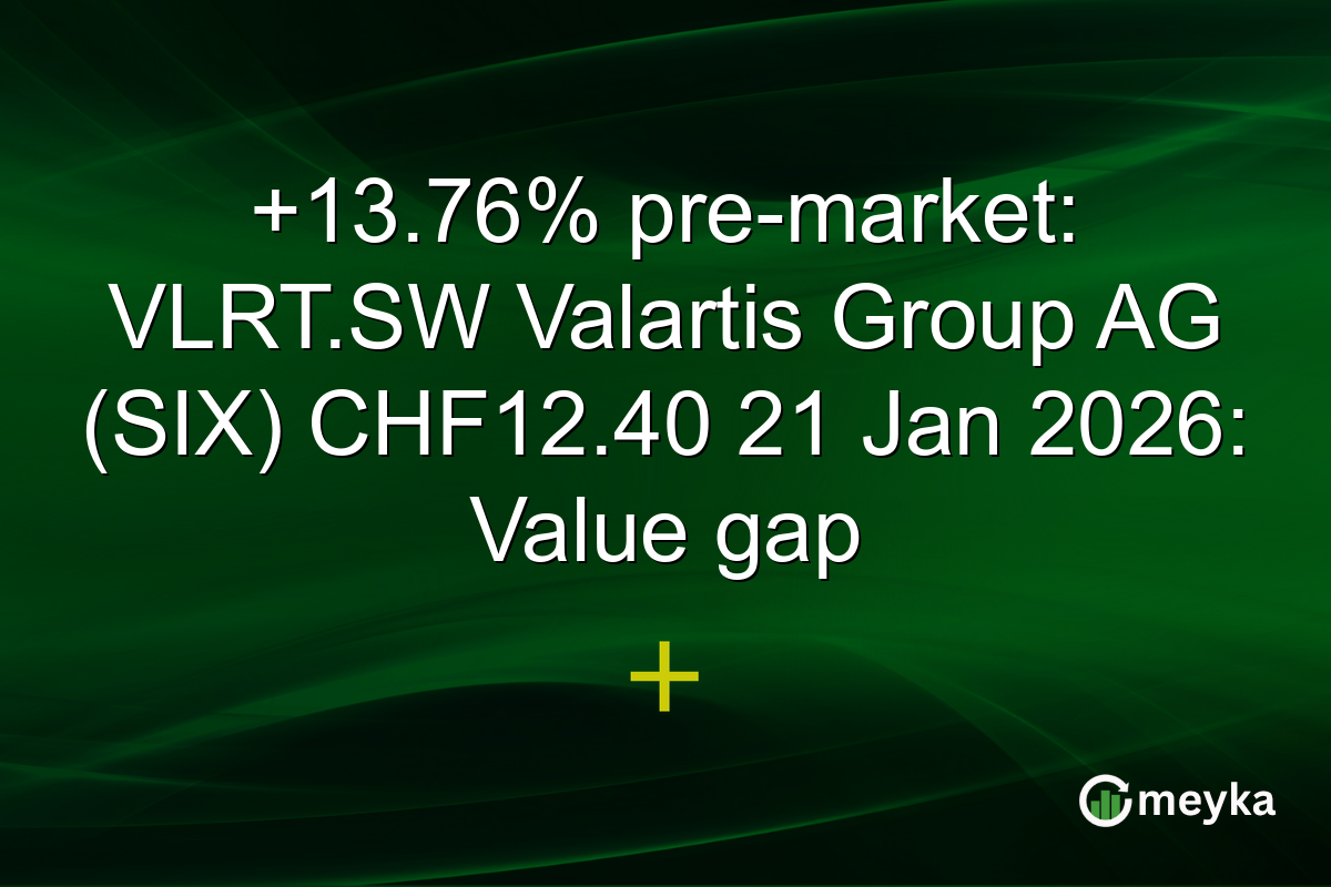 +13.76% pre-market: VLRT.SW Valartis Group AG (SIX) CHF12.40 21 Jan 2026: Value gap