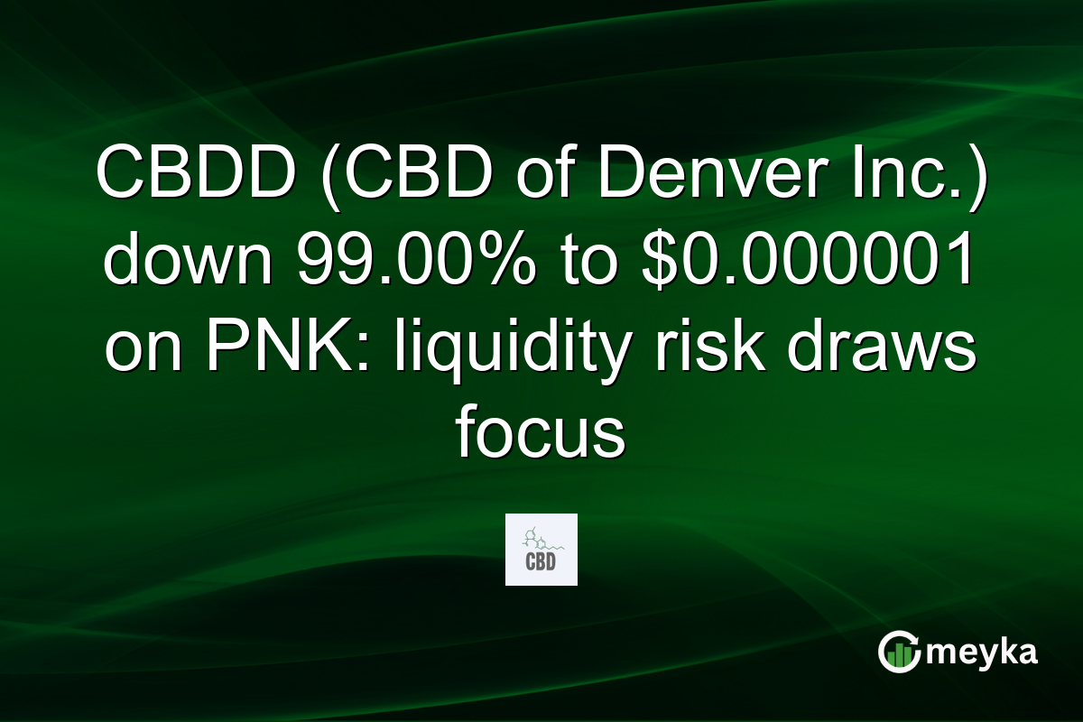 CBDD (CBD of Denver Inc.) down 99.00% to $0.000001 on PNK: liquidity risk draws focus
