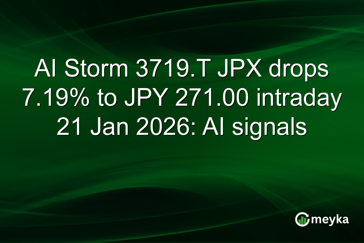 AI Storm 3719.T JPX drops 7.19% to JPY 271.00 intraday 21 Jan 2026: AI signals