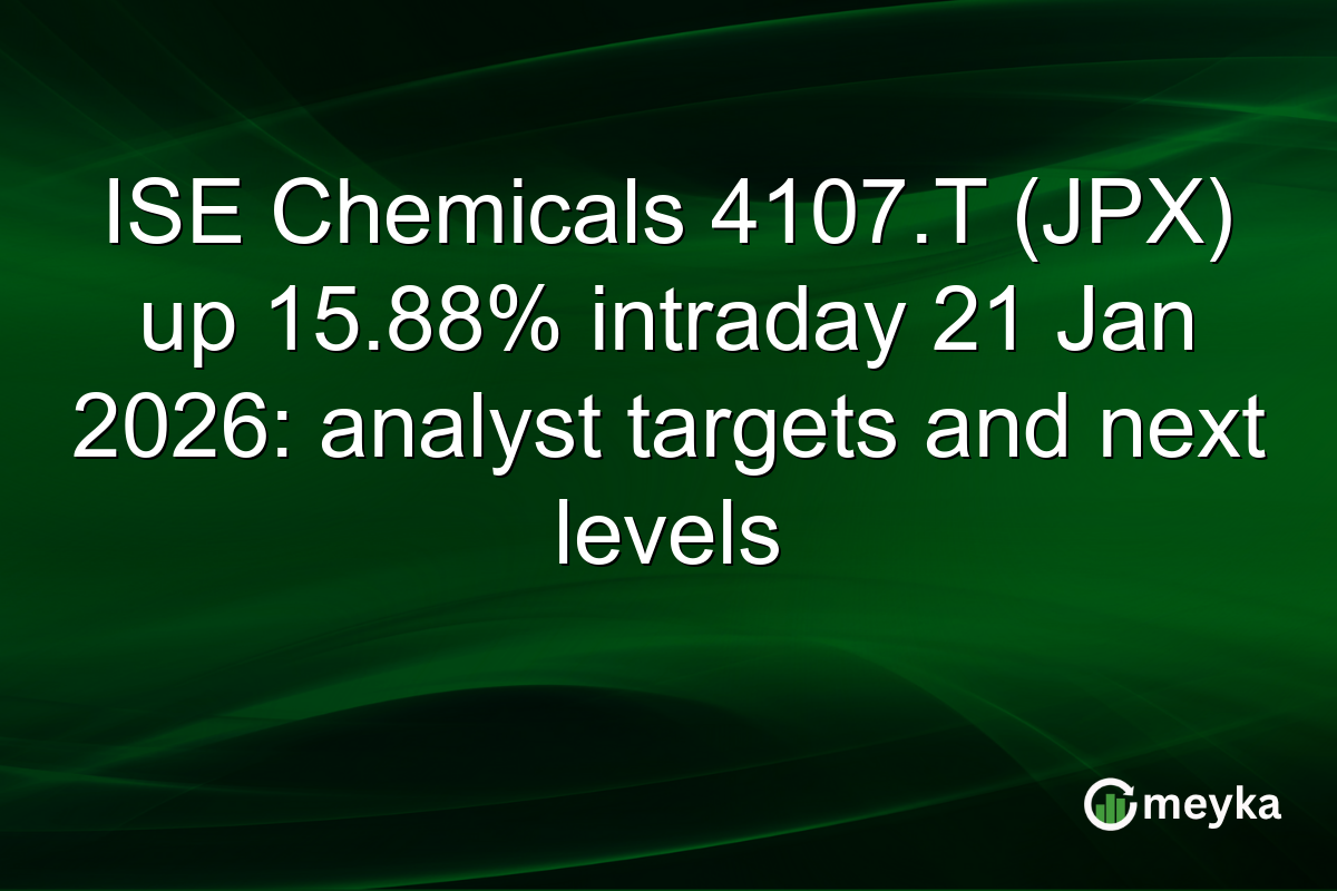 ISE Chemicals 4107.T (JPX) up 15.88% intraday 21 Jan 2026: analyst targets and next levels