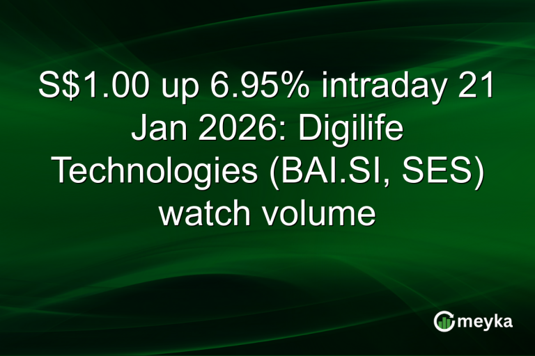 S$1.00 up 6.95% intraday 21 Jan 2026: Digilife Technologies (BAI.SI, SES) watch volume