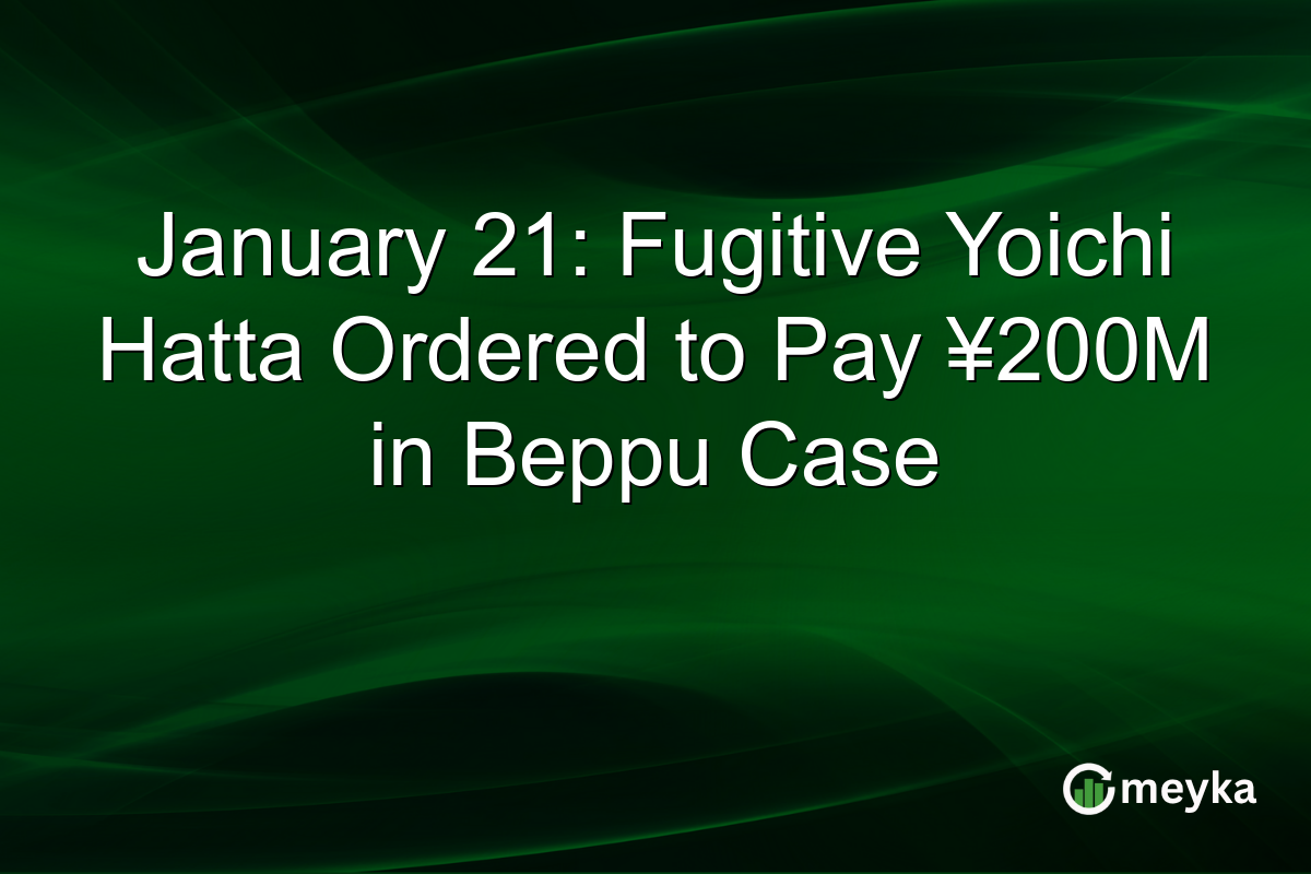 January 21: Fugitive Yoichi Hatta Ordered to Pay ¥200M in Beppu Case