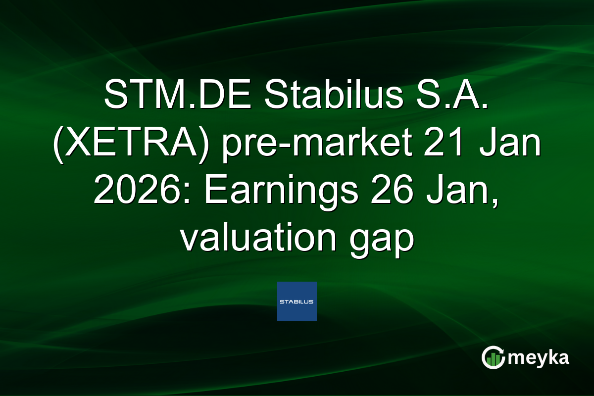 STM.DE Stabilus S.A. (XETRA) pre-market 21 Jan 2026: Earnings 26 Jan, valuation gap