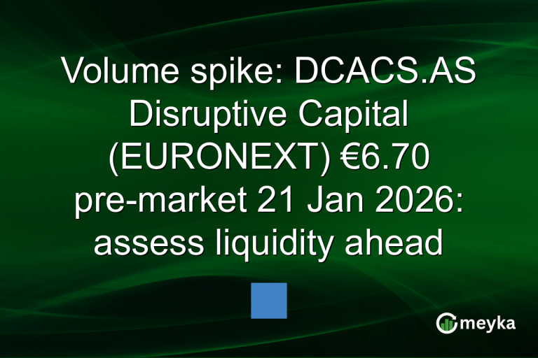 Volume spike: DCACS.AS Disruptive Capital (EURONEXT) €6.70 pre-market 21 Jan 2026: assess liquidity ahead