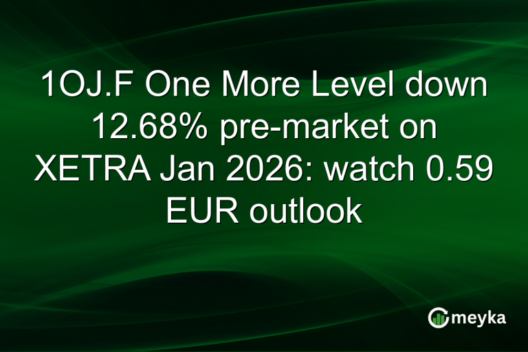 1OJ.F One More Level down 12.68% pre-market on XETRA Jan 2026: watch 0.59 EUR outlook