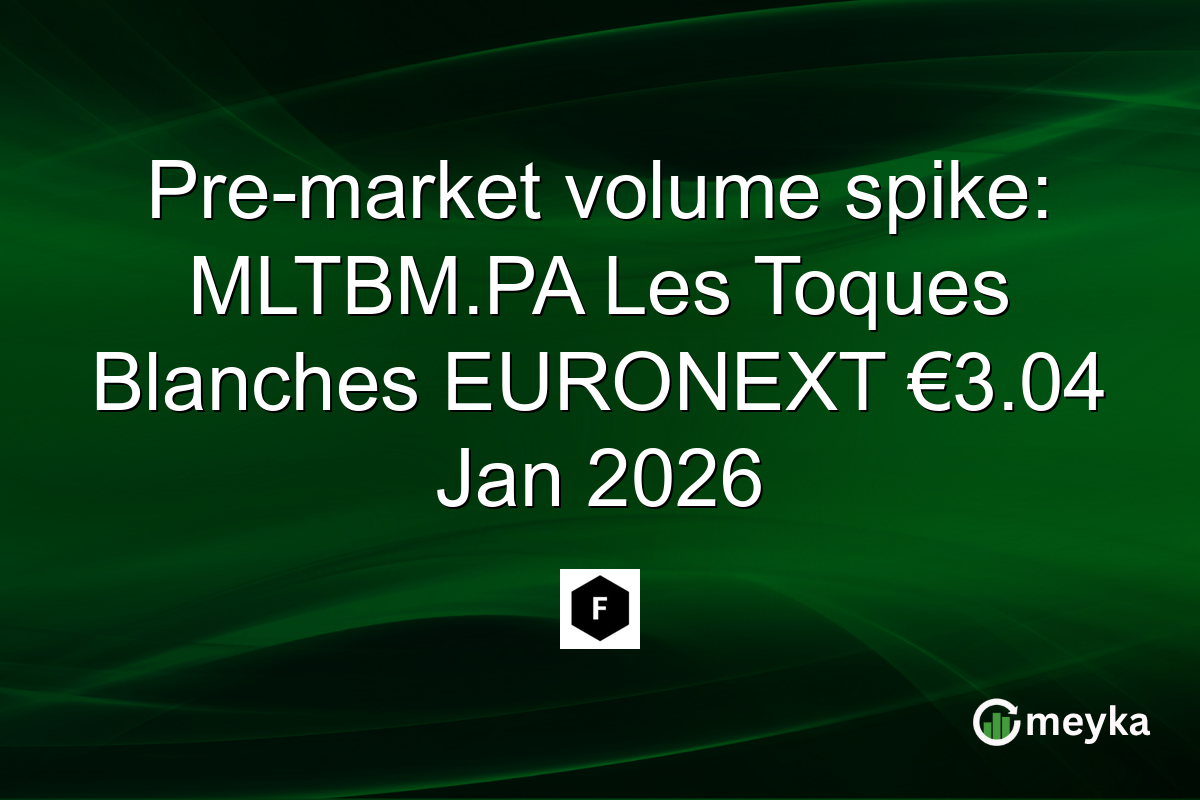 Pre-market volume spike: MLTBM.PA Les Toques Blanches EURONEXT €3.04 Jan 2026