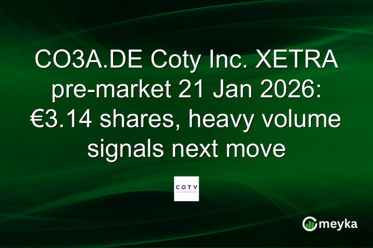CO3A.DE Coty Inc. XETRA pre-market 21 Jan 2026: €3.14 shares, heavy volume signals next move