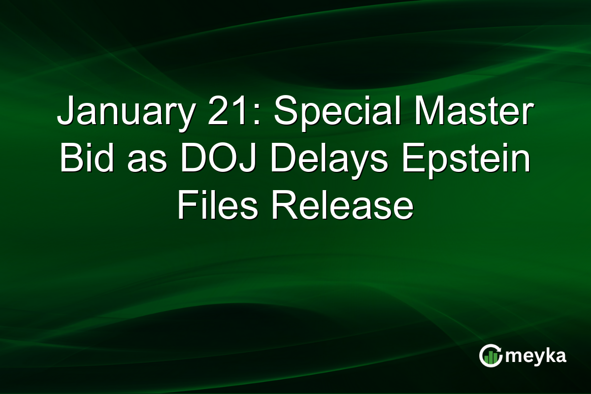 January 21: Special Master Bid as DOJ Delays Epstein Files Release