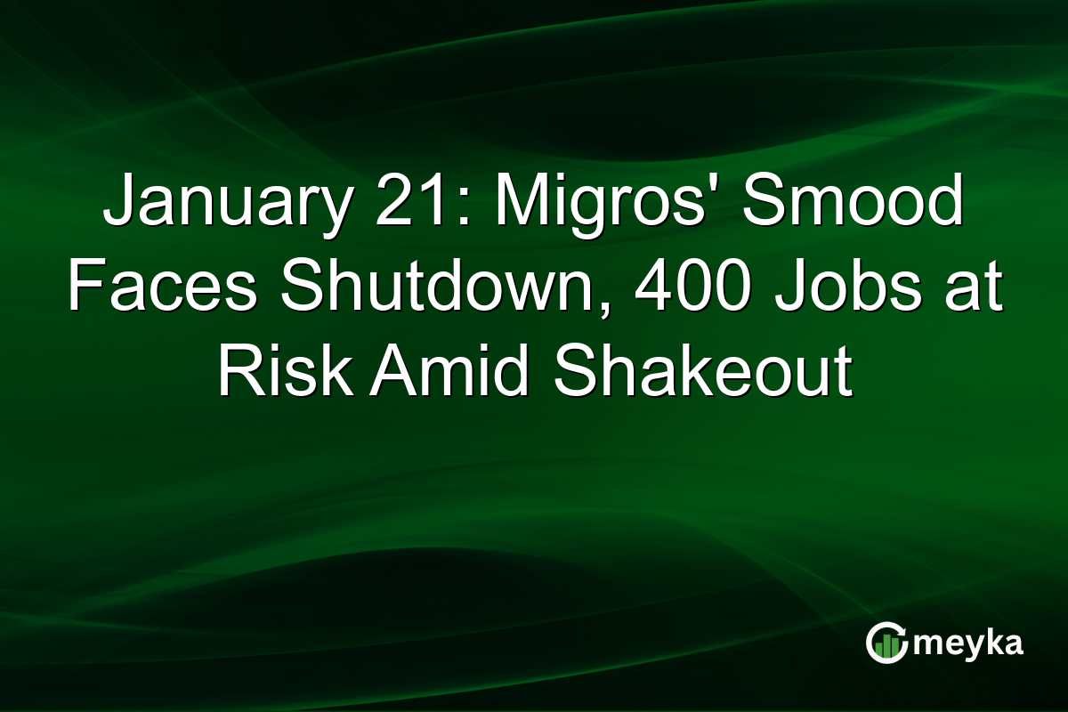 January 21: Migros' Smood Faces Shutdown, 400 Jobs at Risk Amid Shakeout