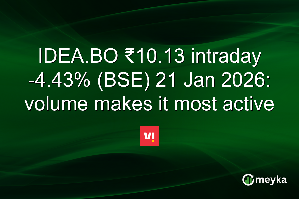 IDEA.BO ₹10.13 intraday -4.43% (BSE) 21 Jan 2026: volume makes it most active