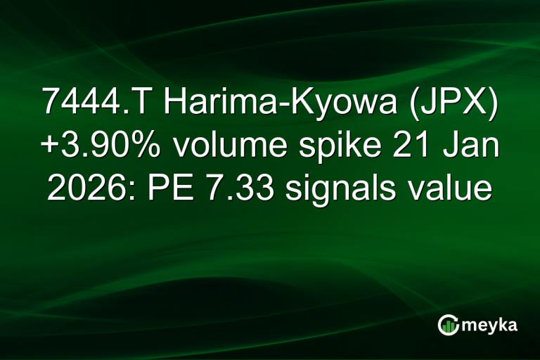 7444.T Harima-Kyowa (JPX) +3.90% volume spike 21 Jan 2026: PE 7.33 signals value
