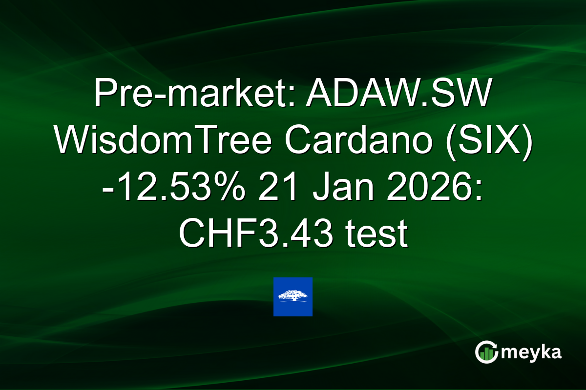Pre-market: ADAW.SW WisdomTree Cardano (SIX) -12.53% 21 Jan 2026: CHF3.43 test