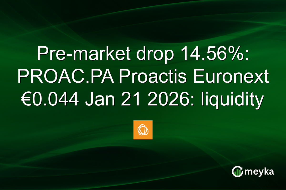 Pre-market drop 14.56%: PROAC.PA Proactis Euronext €0.044 Jan 21 2026: liquidity