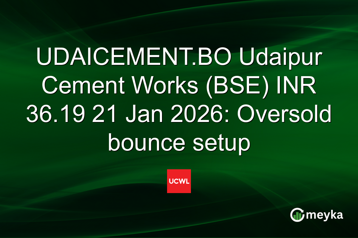 UDAICEMENT.BO Udaipur Cement Works (BSE) INR 36.19 21 Jan 2026: Oversold bounce setup
