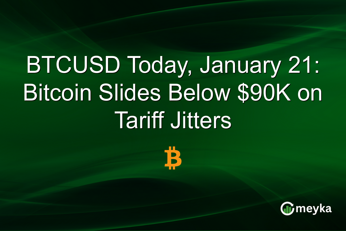 BTCUSD Today, January 21: Bitcoin Slides Below $90K on Tariff Jitters