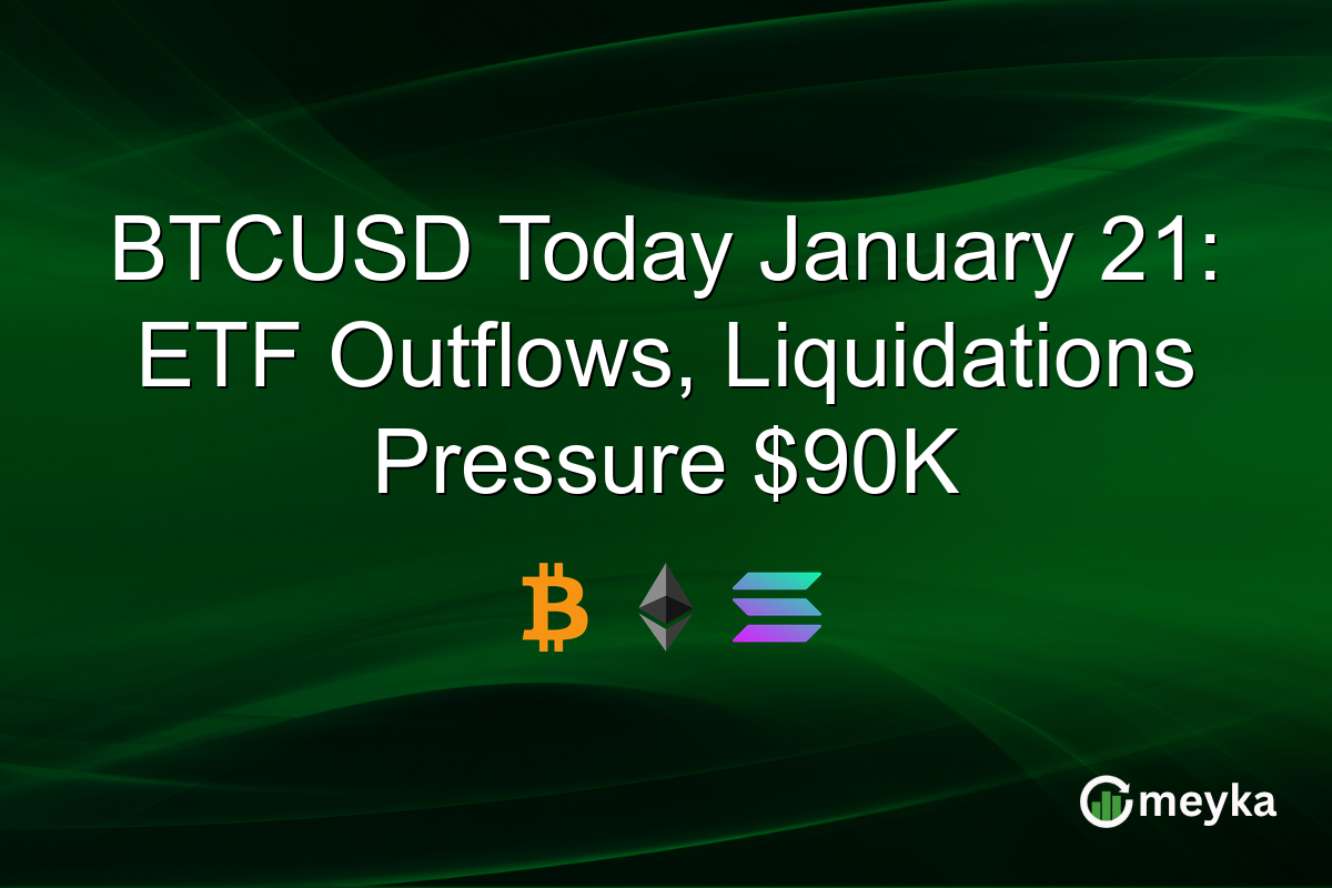 BTCUSD Today January 21: ETF Outflows, Liquidations Pressure $90K