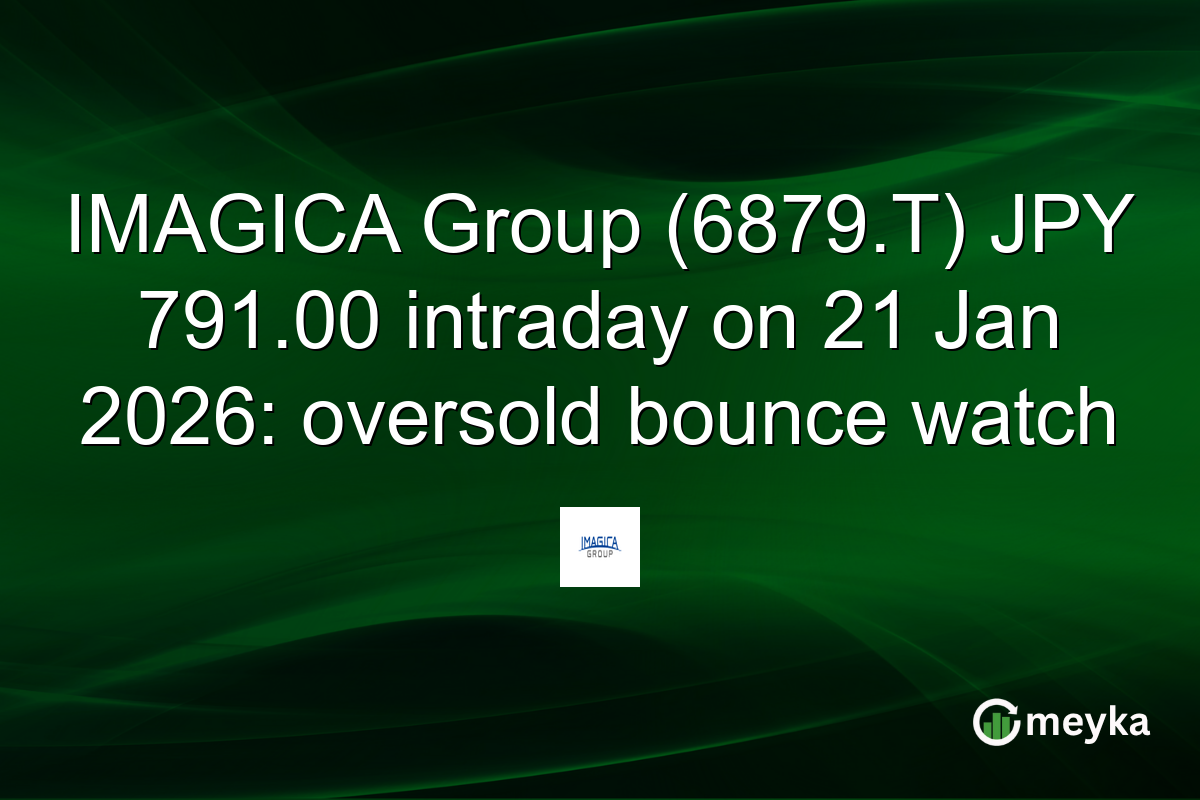 IMAGICA Group (6879.T) JPY 791.00 intraday on 21 Jan 2026: oversold bounce watch