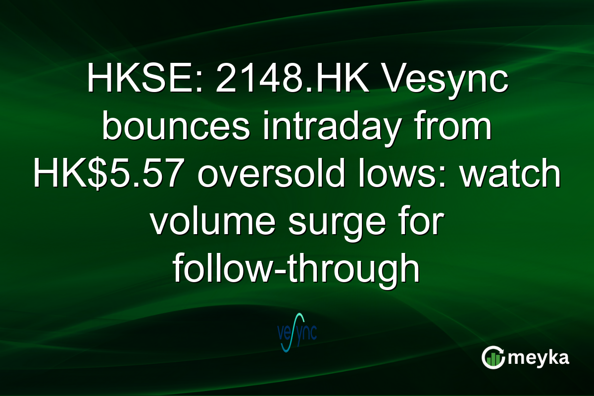 HKSE: 2148.HK Vesync bounces intraday from HK$5.57 oversold lows: watch volume surge for follow-through