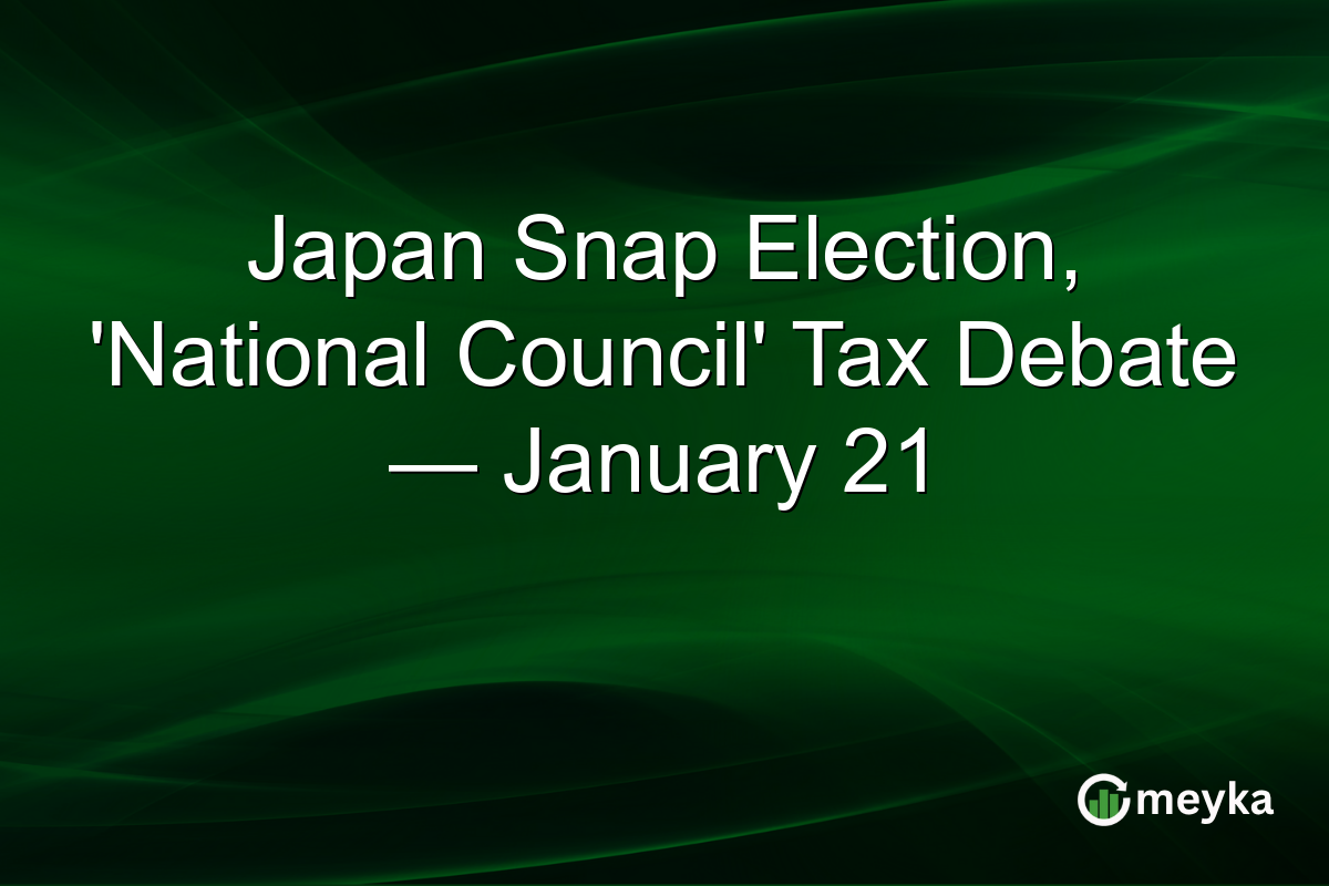 Japan Snap Election, 'National Council' Tax Debate — January 21