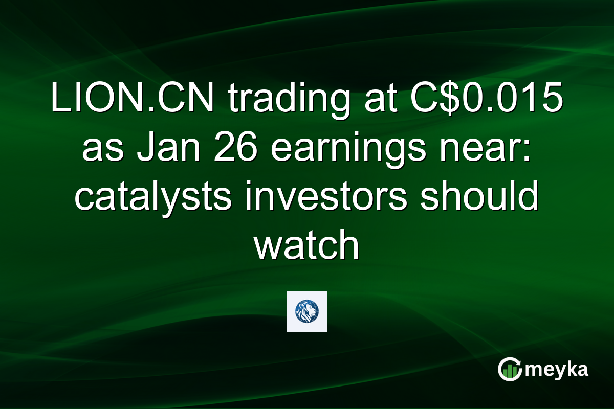 LION.CN trading at C$0.015 as Jan 26 earnings near: catalysts investors should watch
