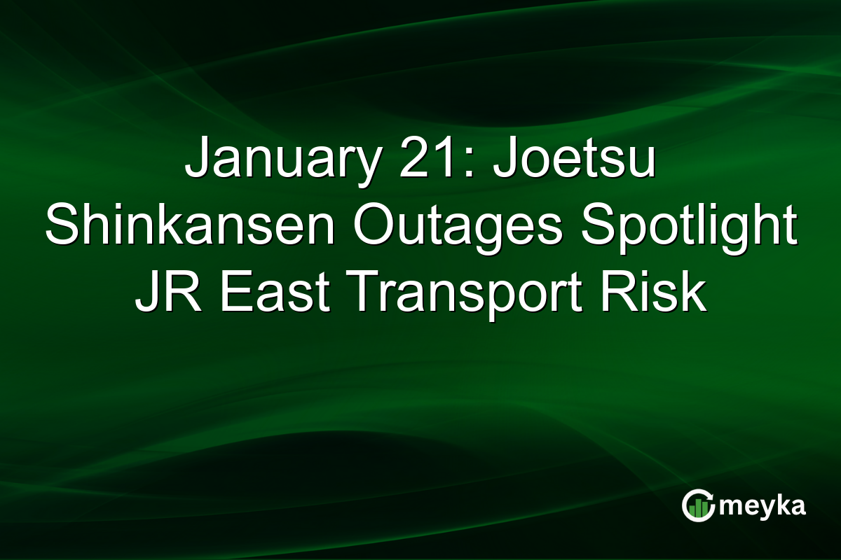 January 21: Joetsu Shinkansen Outages Spotlight JR East Transport Risk