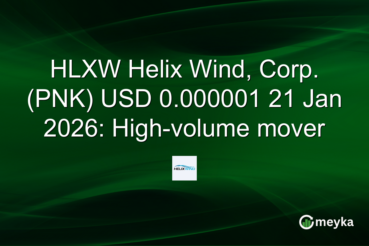 HLXW Helix Wind, Corp. (PNK) USD 0.000001 21 Jan 2026: High-volume mover