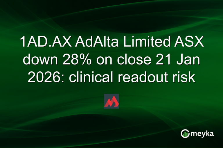 1AD.AX AdAlta Limited ASX down 28% on close 21 Jan 2026: clinical readout risk