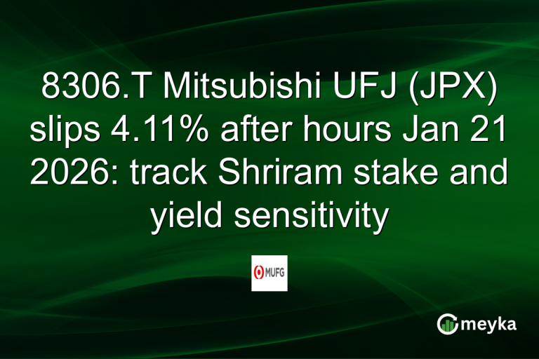 8306.T Mitsubishi UFJ (JPX) slips 4.11% after hours Jan 21 2026: track Shriram stake and yield sensitivity