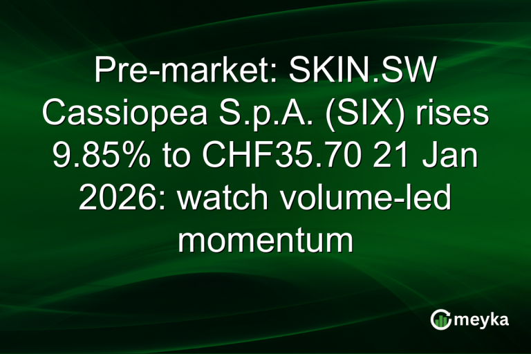 Pre-market: SKIN.SW Cassiopea S.p.A. (SIX) rises 9.85% to CHF35.70 21 Jan 2026: watch volume-led momentum